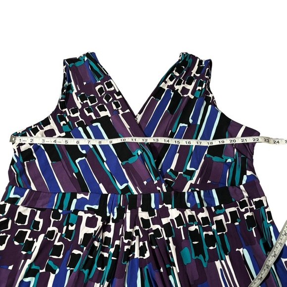 NWT Merona Deep V-Neck Midi Dress Sleeveless Feminine Flowy Women's Size 2X - Picture 9 of 11